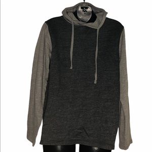 Black Jack Y2K long sleeve hooded long sleeve T-shirt sz Medium gray color block